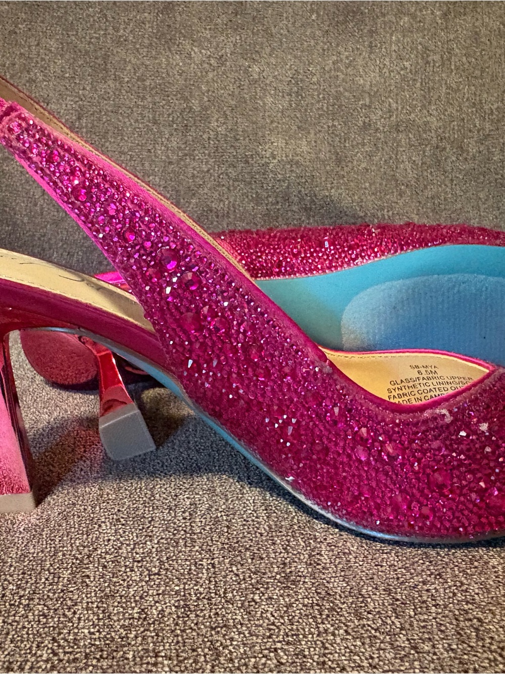 Betsey Johnson Fuchsia Crystal Slingback Pumps - Picture 2 of 4